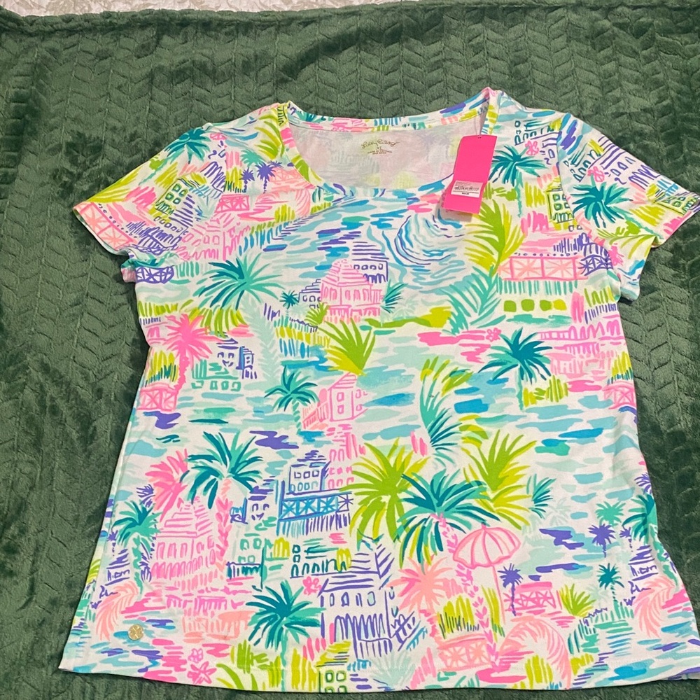 Lilly Pulitzer Multicolor Tropical Short Sleeve Tee
